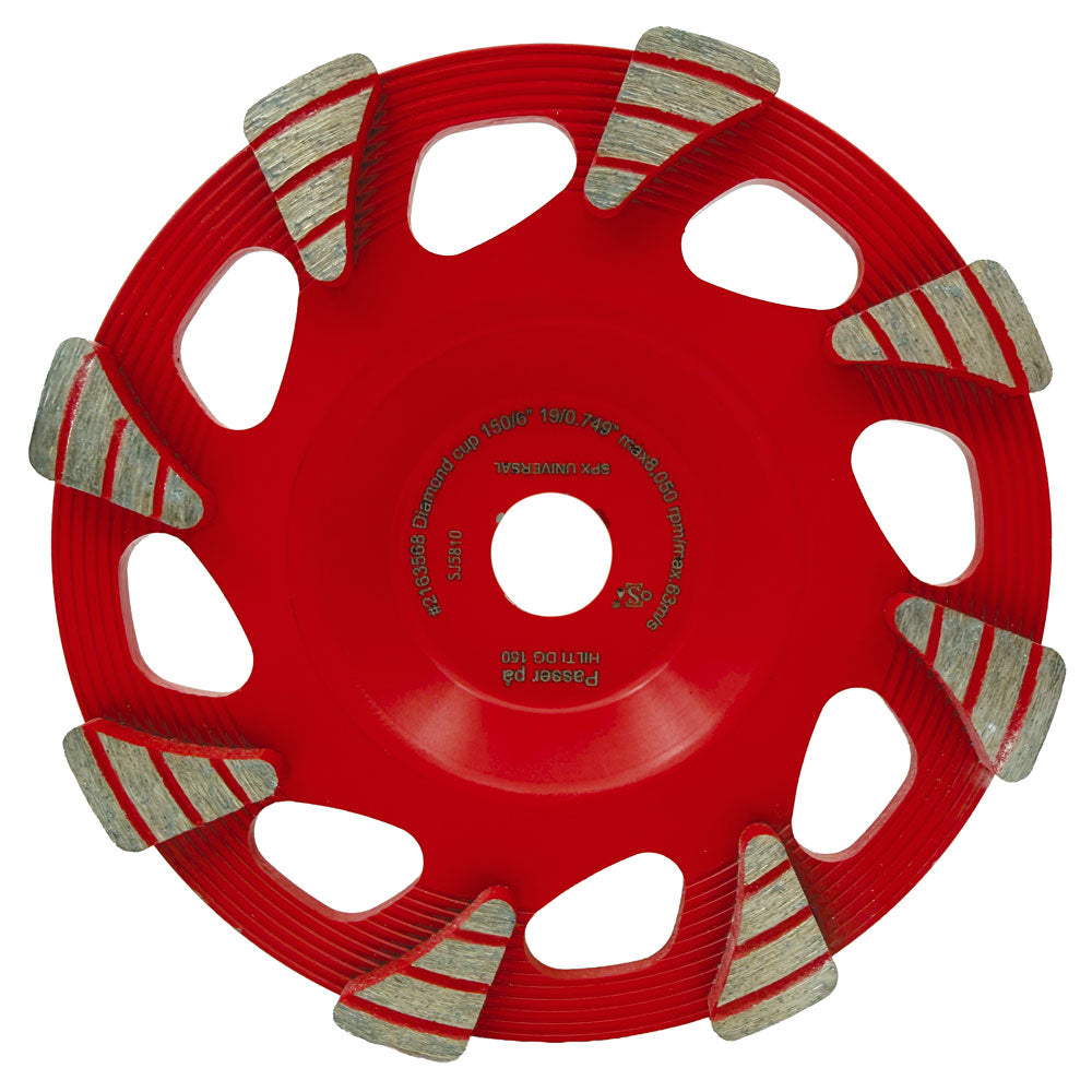 Slipskål 150x19 mm - RÖD - För hård betong - För Hilti
