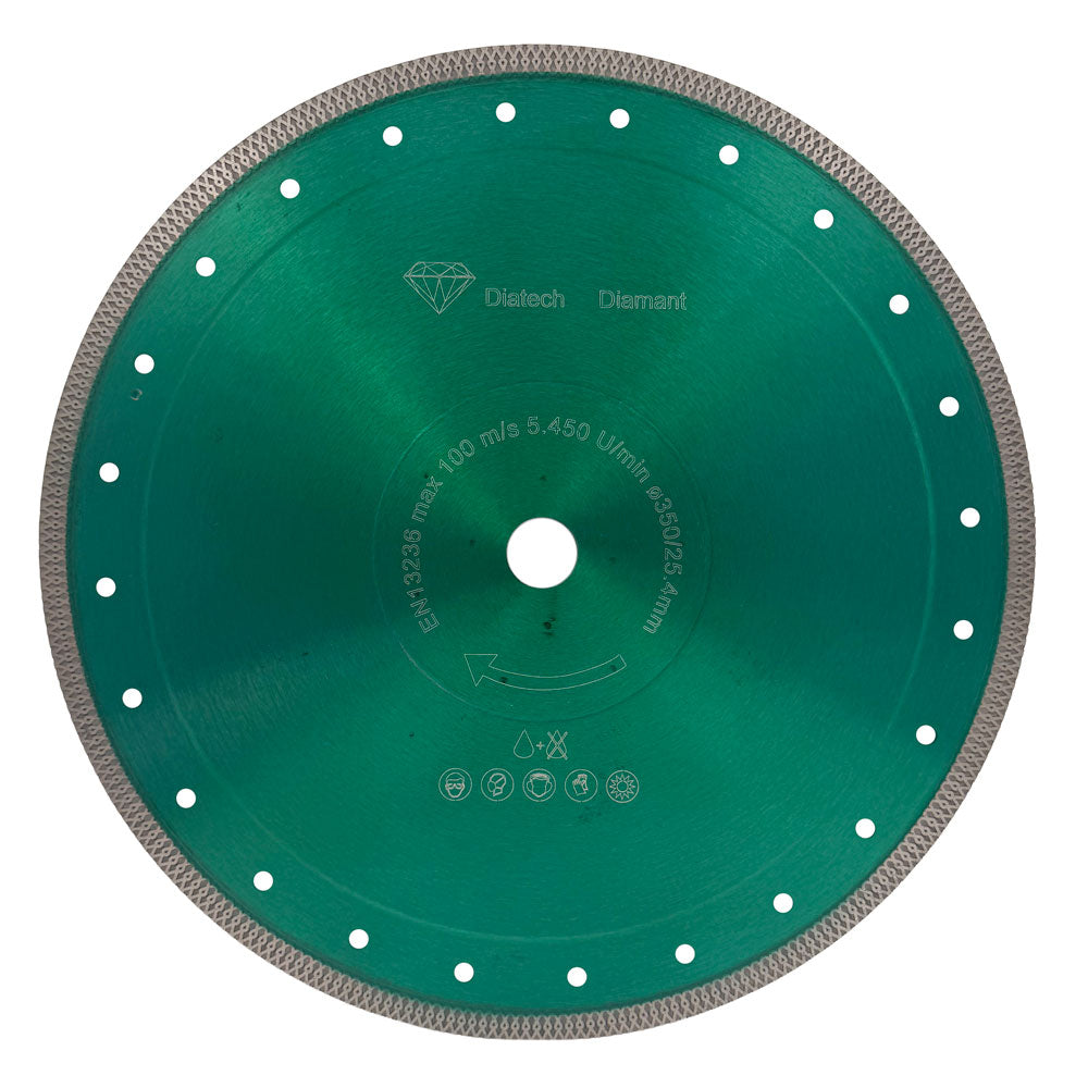 Diamantklinga 350x25,4 mm - GRÖN - Flätad/Tunn - För kakel
