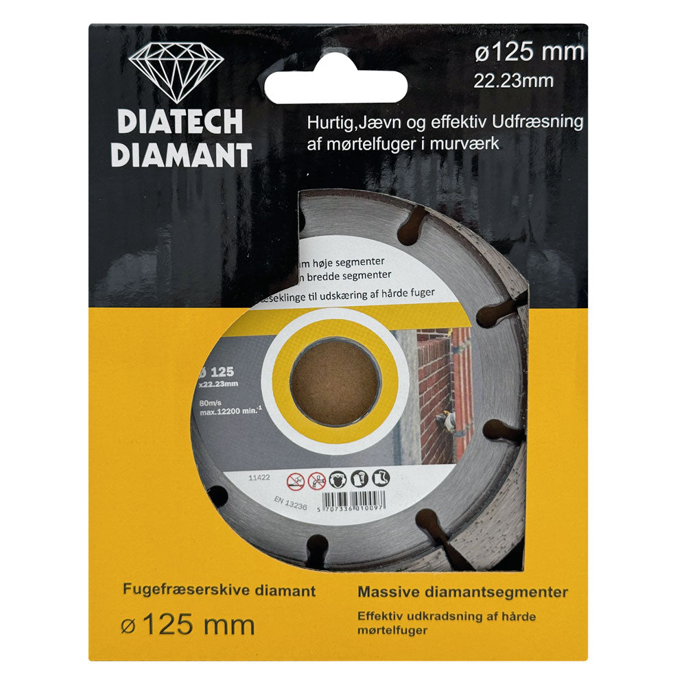 Fogklinga DIA 125x10x22,2 mm – 12 mm segment
