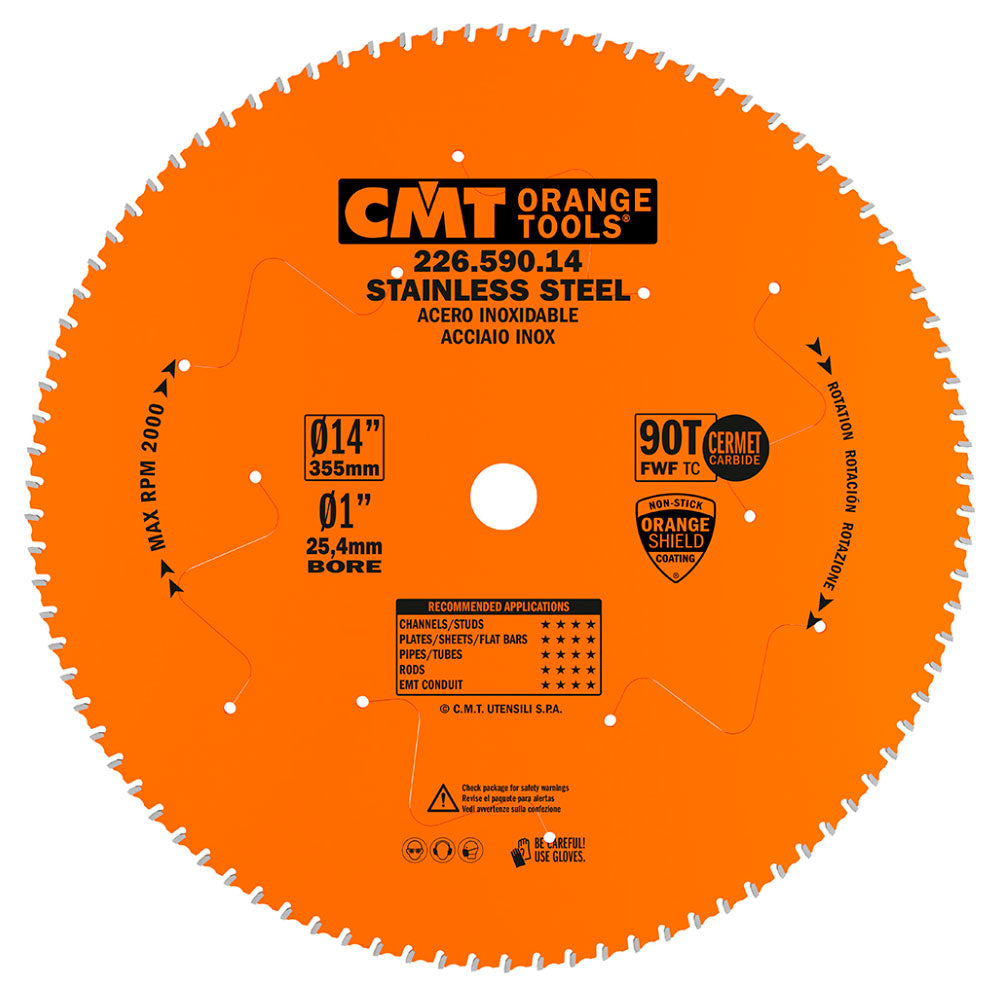 Sågklinga 355mm x 2,2mm x 25,4m Z90 till rostfritt stål