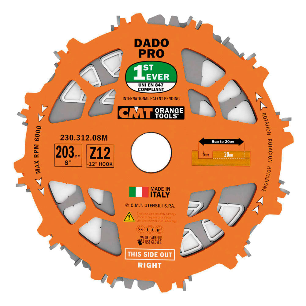 Dado Sågklinga 203mm x 6-20mm x 30mm Z12