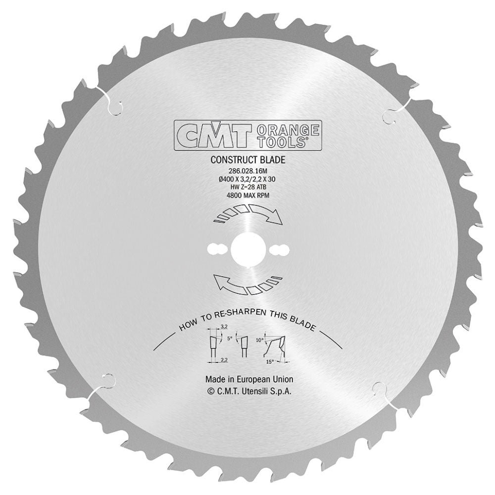 Sågklinga 400mm x 3,2mm x 30mm Z28 WB