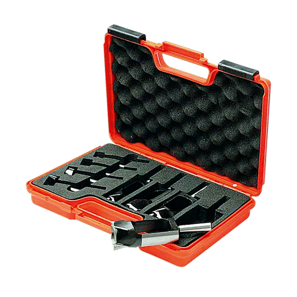 Tappborr-/Kvistborrset | 16+20+25+30mm | Verktygsstål | Skaft 10/13mm | Högerspiral