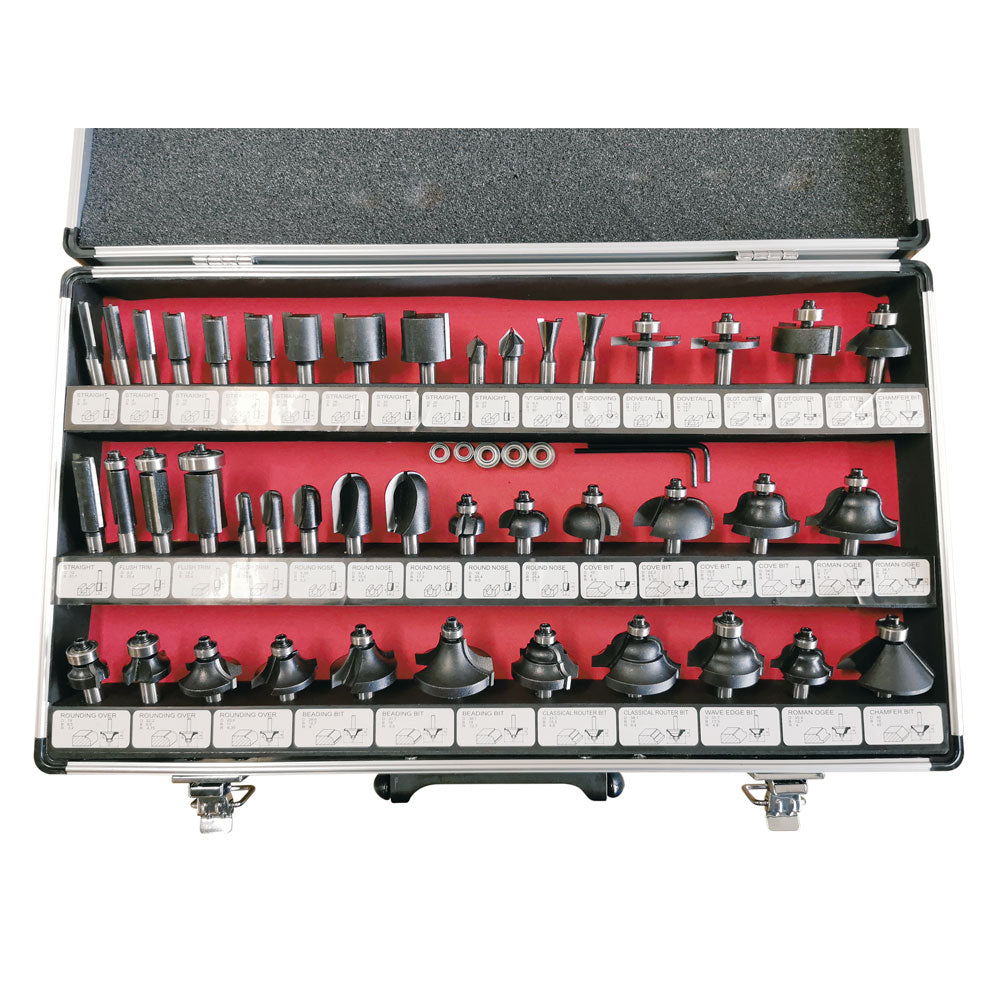 Frässtålssats 50 delar | Överfrässet med skaft 8mm | Proftool