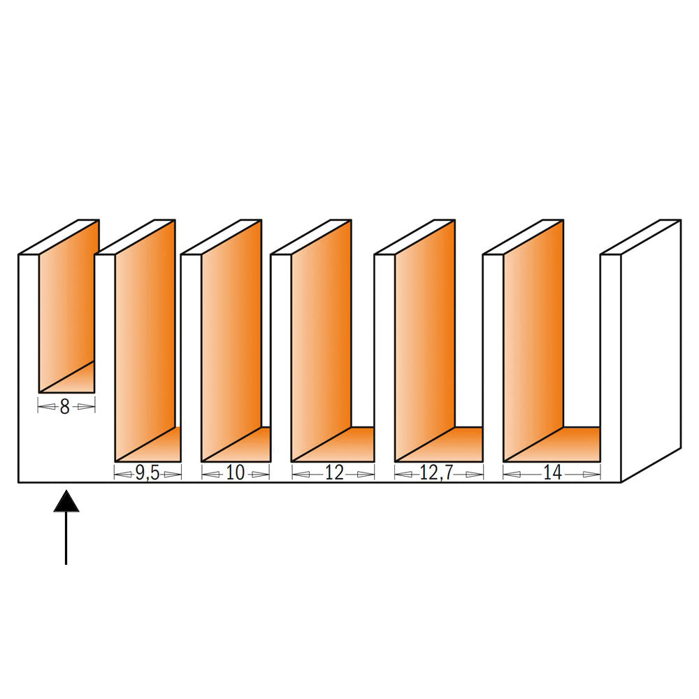 Notfräs med vändskär | 8mm x 20mm | 8mm skaft | Z1