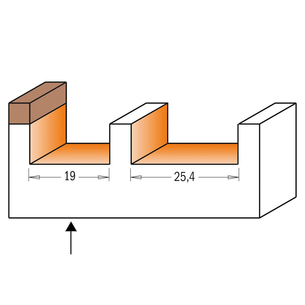 Planfräs 19mm x 9,5mm | 6,35mm skaft
