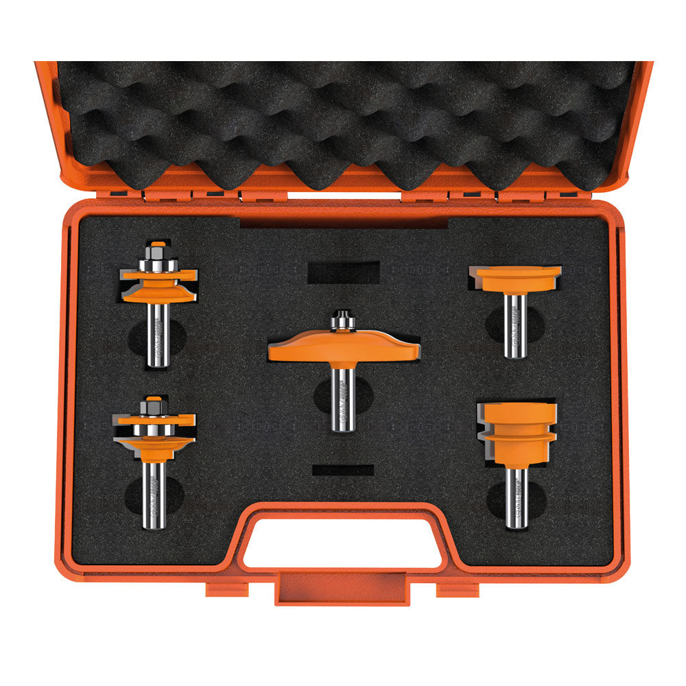 Frässtålssats 5 delar | Profil C Frässet Kökslådor och köksluckor | Skaft 12mm