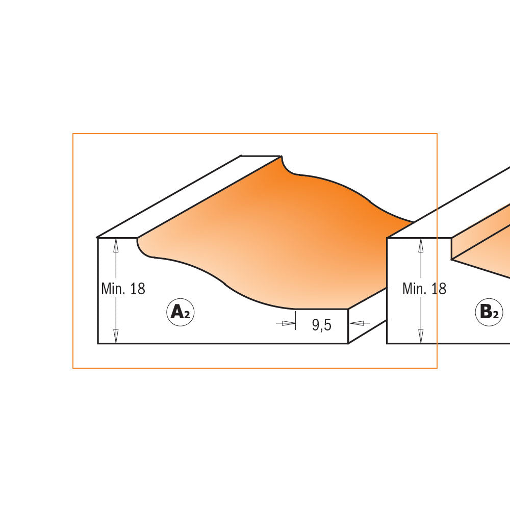 Frisfräs 89mm x 15mm| Profil A2 | 12mm skaft