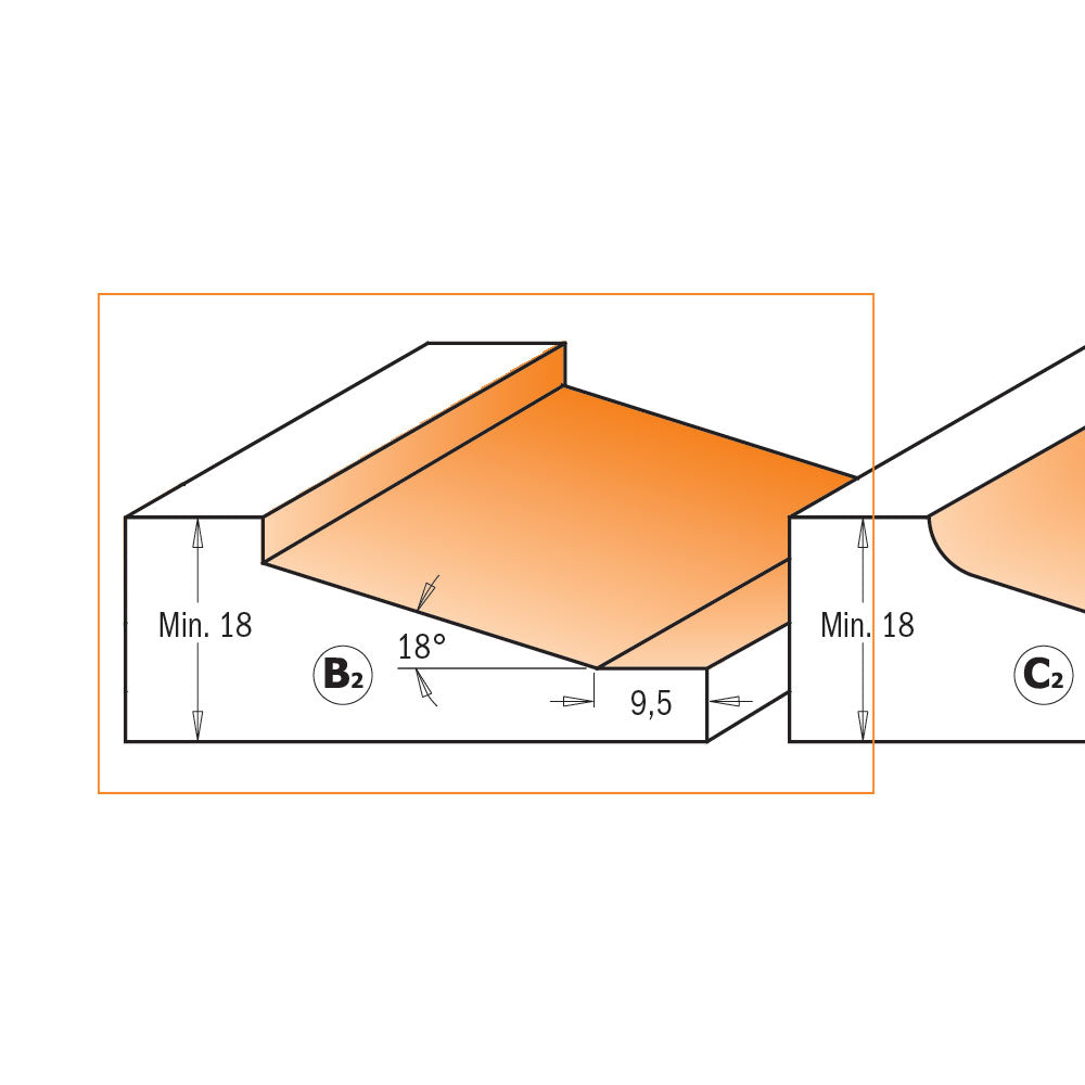 Frisfräs 89mm x 15mm| Profil B2 | 12mm skaft