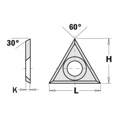 Trekant Vänd skär 22mm x 22mm x 2,0mm CMT