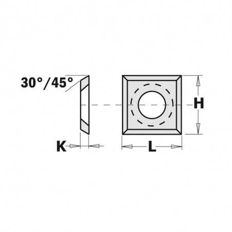 Vänd frässkär / Förskär 14mm x 14mm x 2,0mm CMT m/fas