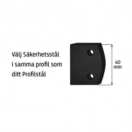 Säkerhetsstål set 40mm Utan Profil