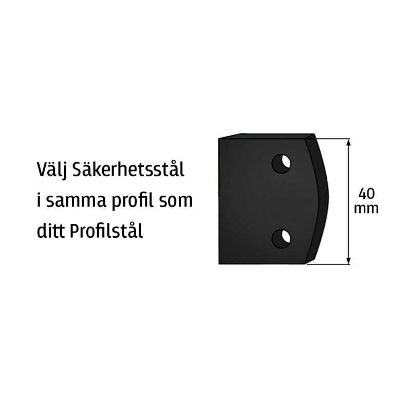 Säkerhetsstål set 40mm Profil 175