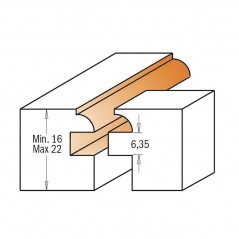 Frässtålssats 2 delar | Frässet diameter 28,7mm till profil luckor |Skaft 12mm