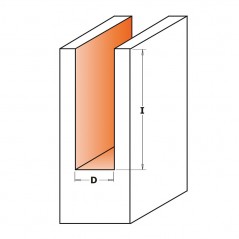 Notfräs 10mm x 20mm / 60mm | 8mm skaft | Med bottenfräs