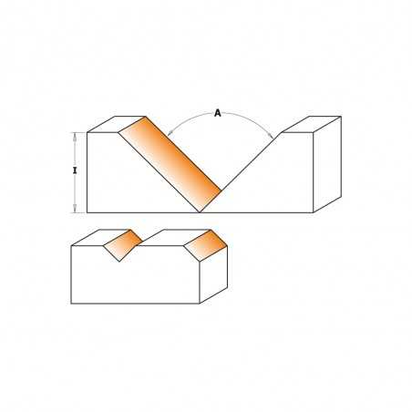 V-Notfräs med Vändskär 52mm x 25mm | 91° | Skaft 20mm K20 | Z1