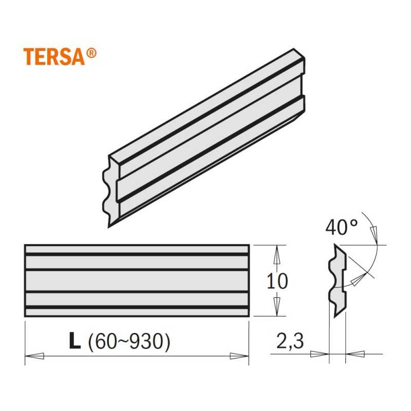 Tersa Hyvelstål 130mm x 10mm x 2,3mm HSS