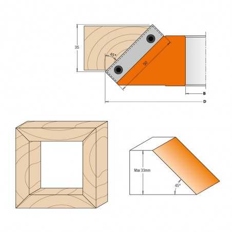 Avfasningshuvud 45° D150x50x30 Z2