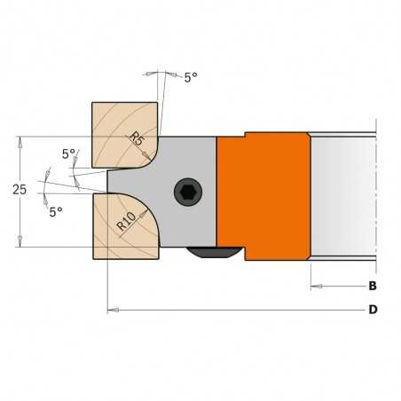 Konkava Multiradiushuvud R5/10 D123x25x30