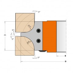 Konkava Multiradiushuvud R15/20 D143x25x30