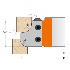 Concave och Konvex Multi Radius huvud R10 D132x40x30 Z2