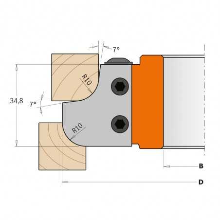 Concave och Konvex Multi Radius huvud R10 D132x40x40 Z2