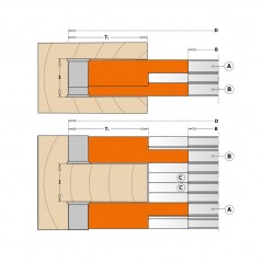 2-delad Justerbar Skärrhuvud D170x20-39x30 Z4+4