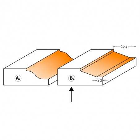 Frisfräs 47,6mm x 10mm | Profil B | 8mm skaft