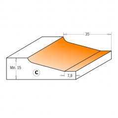 Frisfräs 82,5mm x 15mm | Profil C | 12mm skaft