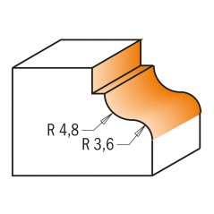 Profilfräs R4,8/3,6 | 8mm skaft