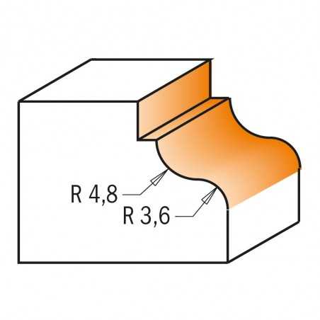 Profilfräs R4,8/3,6 | 8mm skaft