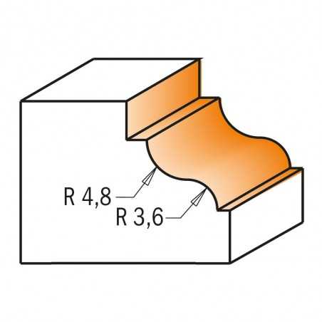 Profilfräs R4,8/3,6 | 8mm skaft