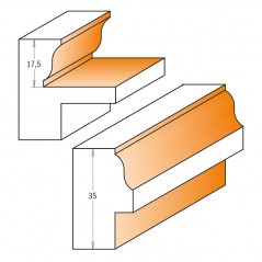 Profilfrässats 38mm x 35mm | 12mm skaft