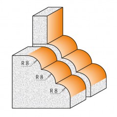 Profilfräs 66,7mm x 41,3mm | R8 | 12mm skaft | Til Corian