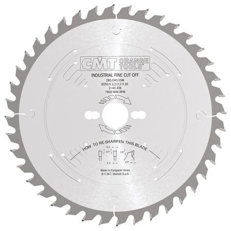 Sågklinga 250mm x 3,2mm x 30mm Z40 UW