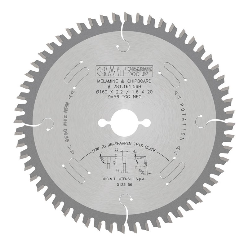 Sågklinga 160mm x 2,2mm x 20mm Z56 TF Neg