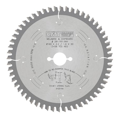 Sågklinga 160mm x 2,2mm x 20mm Z56 TF Neg