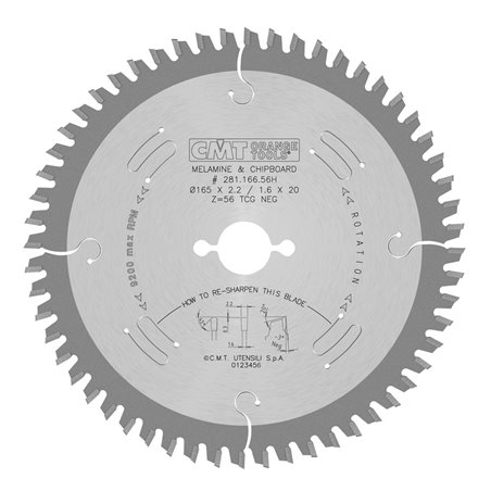 Sågklinga 165mm x 2,2mm x 20mm Z56 TF Neg