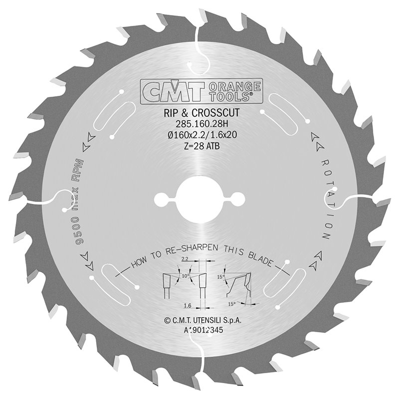 Sågklinga 160mm x 2,2mm x 20mm Z28 W