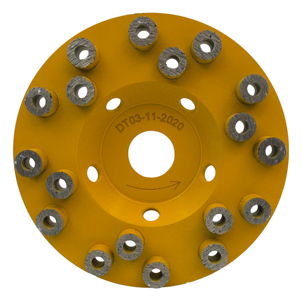 Slipskål 125x22,2 mm - GUL - PCD - För mycket grov slipning - Z18