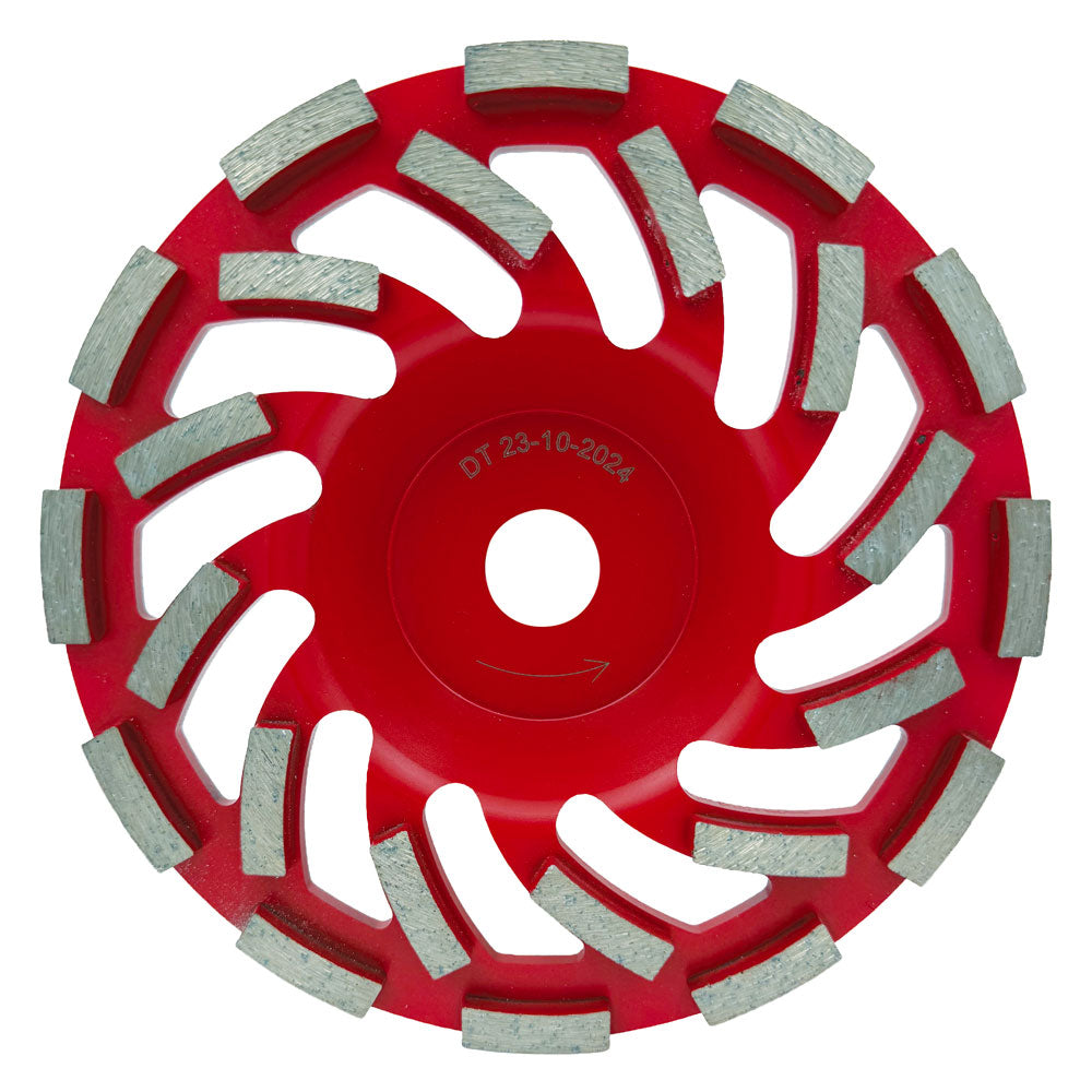 Slipskål 180 x 22,2 mm - RÖD - För hård betong