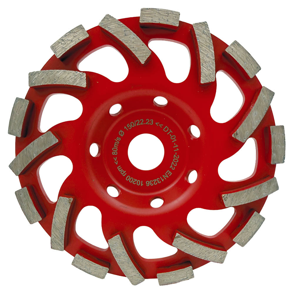 Slipskål 150 x 19 mm - RÖD - För hård betong - Spider - För Hilti