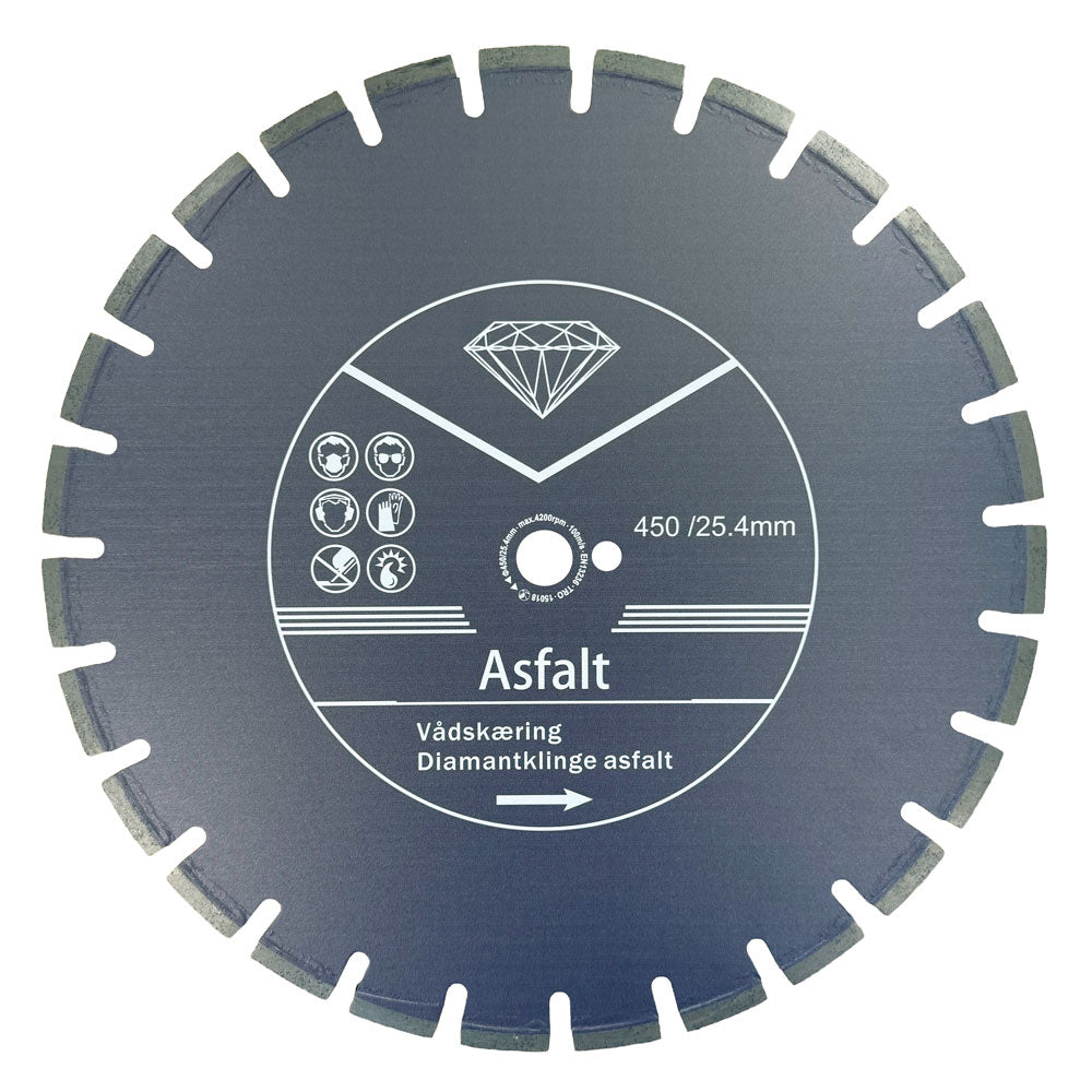 Asfaltklinga 450 x 25,4 mm - Våtkapning