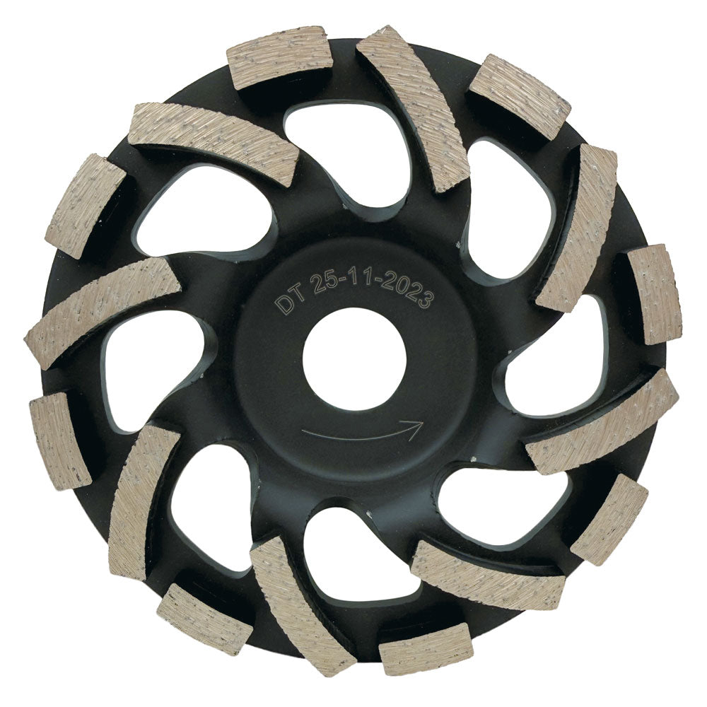 Slipskål 125x22,2 mm - SVART - För mjuk betong - Spider