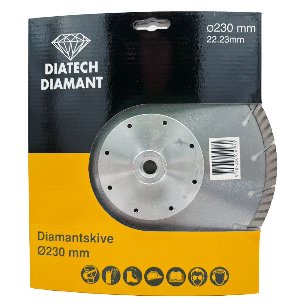Diamantklinga 230 mm M14 - TURBO - med fläns