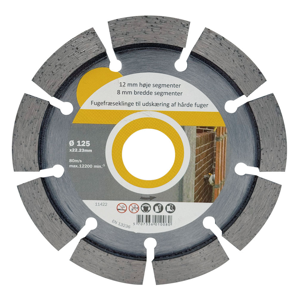 Fogklinga DIA 125x8x22,2 mm – 12 mm segment