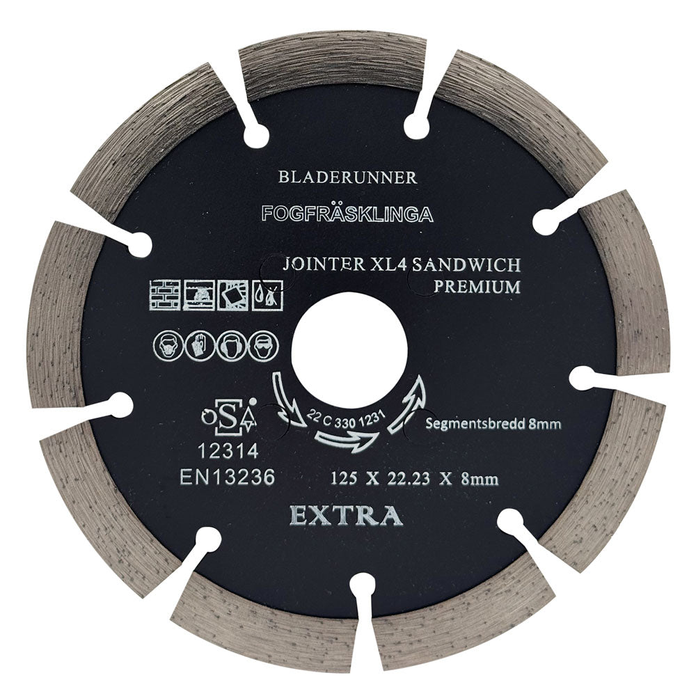 Fogklinga DIA 125x8x22,2 mm – 2‑delad
