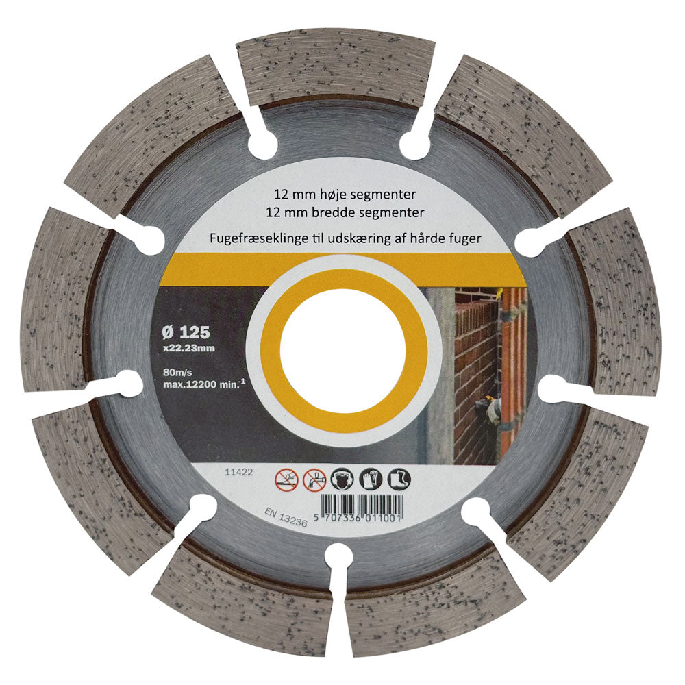 Fogklinga DIA 125x12x22,2 mm – 12 mm segment