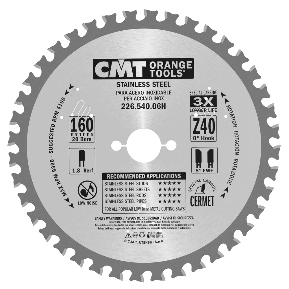 Sågklinga 160mm x 1,8mm x 20mm Z40 Rostfri Stål