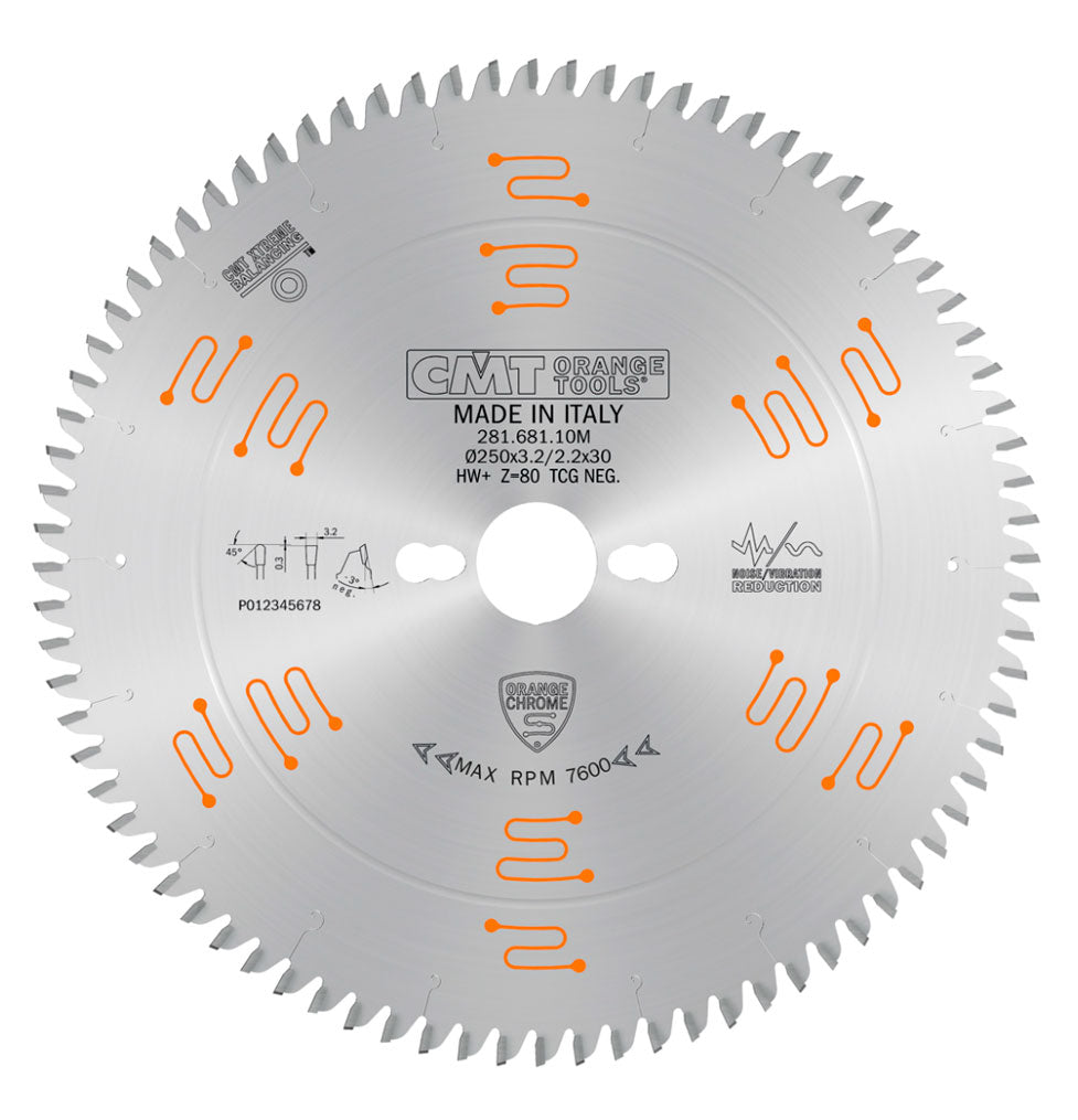 Sågklinga 250mm x 3,2mm x 30mm Z80 TF Neg Chrom